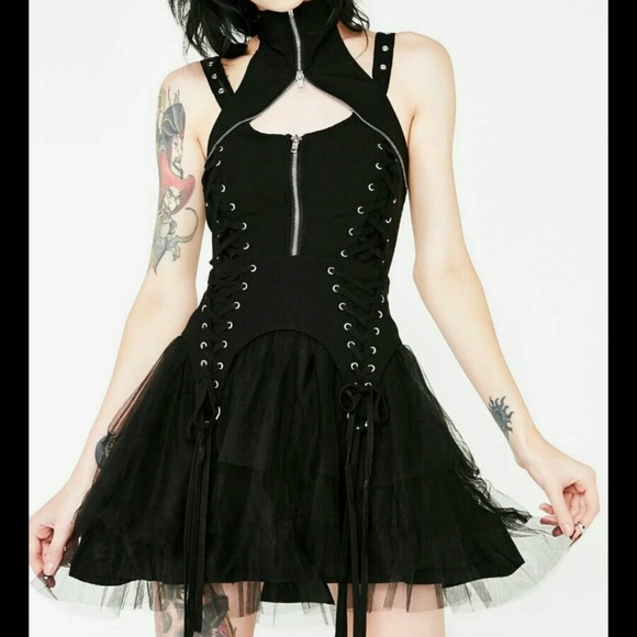 Killstar Dresses & Skirts - Gothic Mesh Skirt Hot Topic Dolls Kill Iron Fist